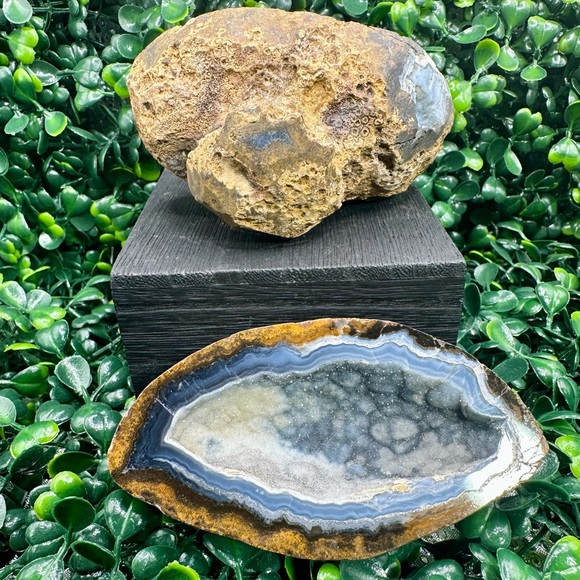Stunning Druzy Agate Geode Pair - Picture 4 of 9